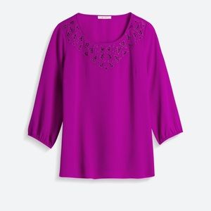 Ervin (Stitch Fix) detail cutout blouse, beautiful vibrant purple/cranberry, S